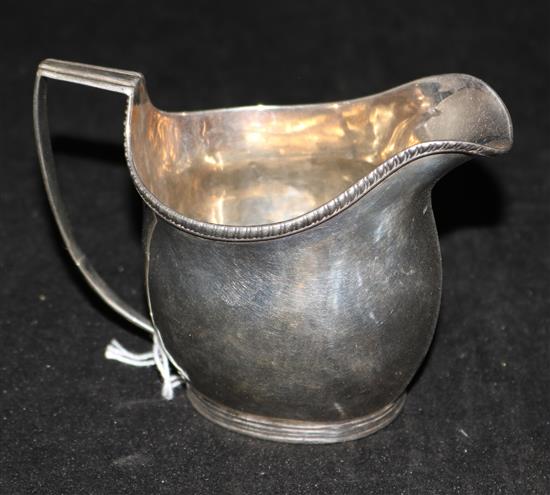 A George III silver helmet shaped cream jug by Joseph Biggs, 3.5 oz.